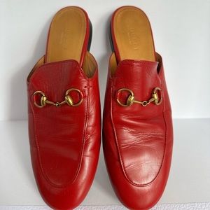 Gucci Princeton Leather Slipper Red Size 37